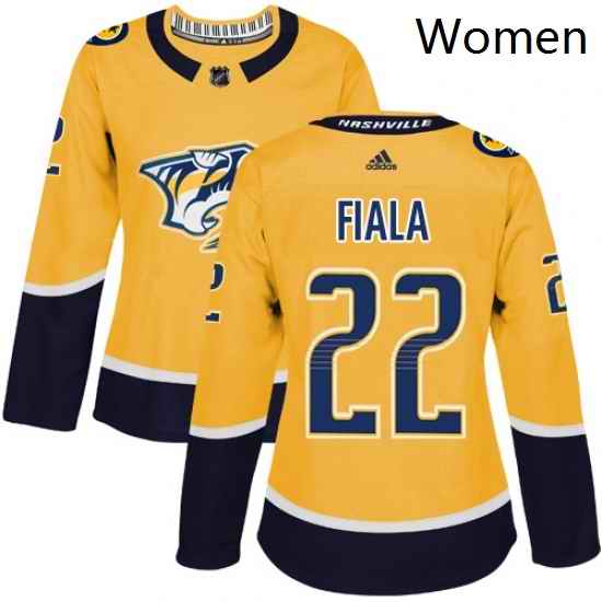 Womens Adidas Nashville Predators 22 Kevin Fiala Authentic Gold Home NHL Jersey